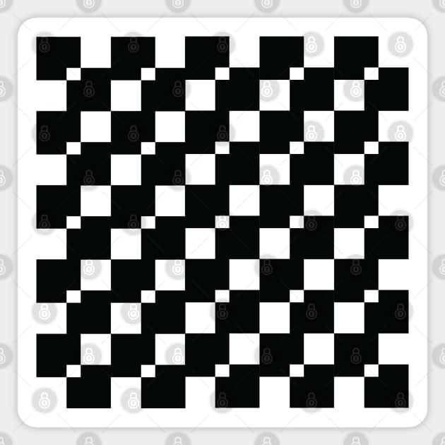 Black and White Midcentury Modern Checkerboard Sticker by Stonework Design Studio